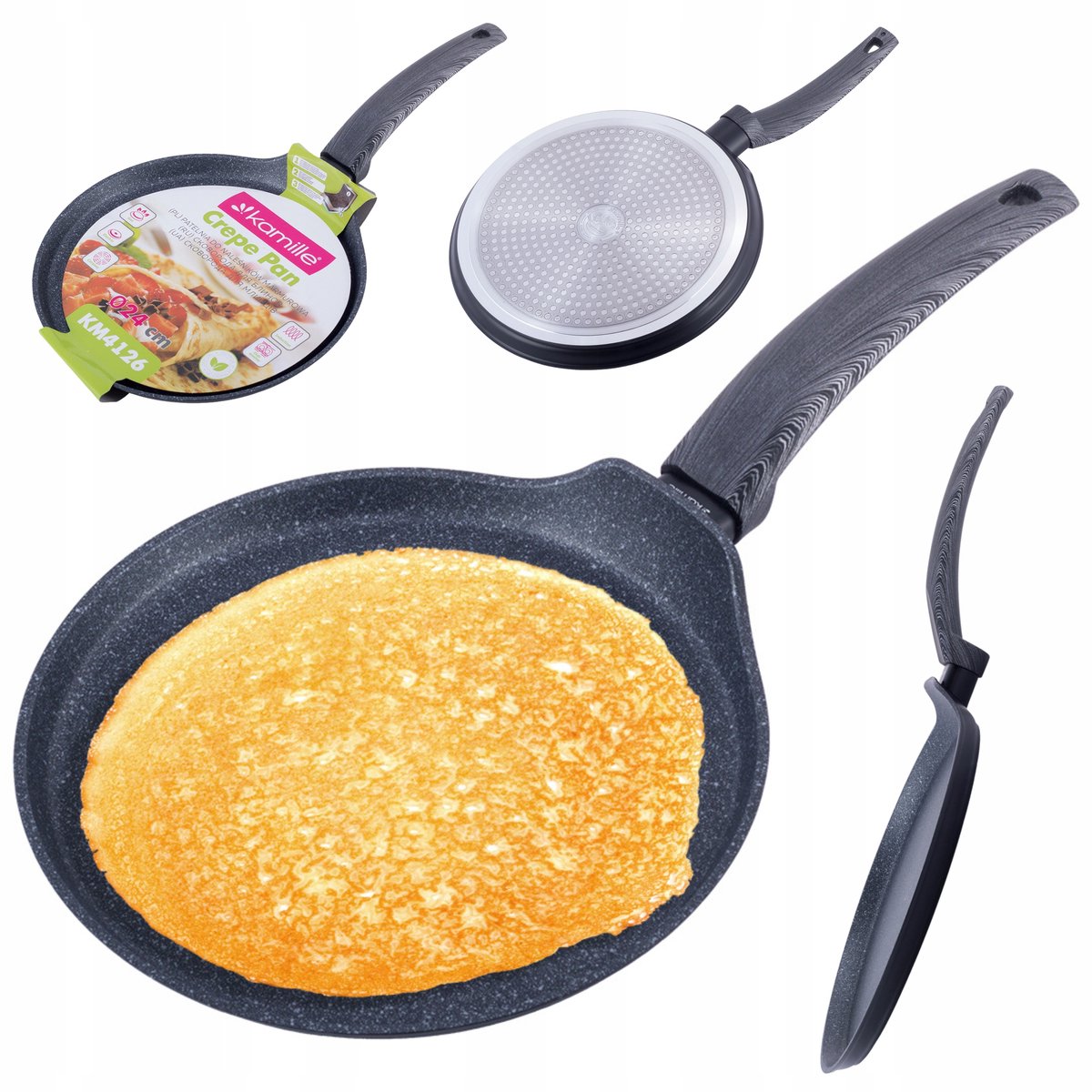 Kamille Crêpe Pan 24cm Marmerlook - Geschikt voor Inductie