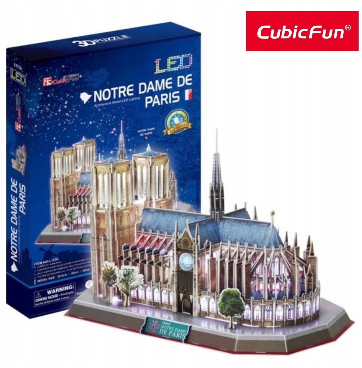 CubicFun 3D LED-puzzel Kathedraal Notre Dame Parijs (149 Stukjes)