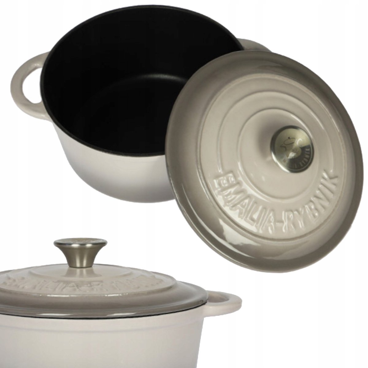 Gietijzeren Emaille Braadpan 3.8L - Gevogeltepan met Deksel