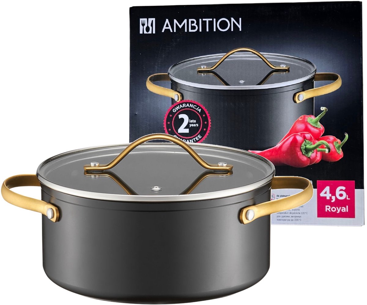 Ambition Royal Kookpan met Deksel - 24 cm, 4.6L, Non-Stick