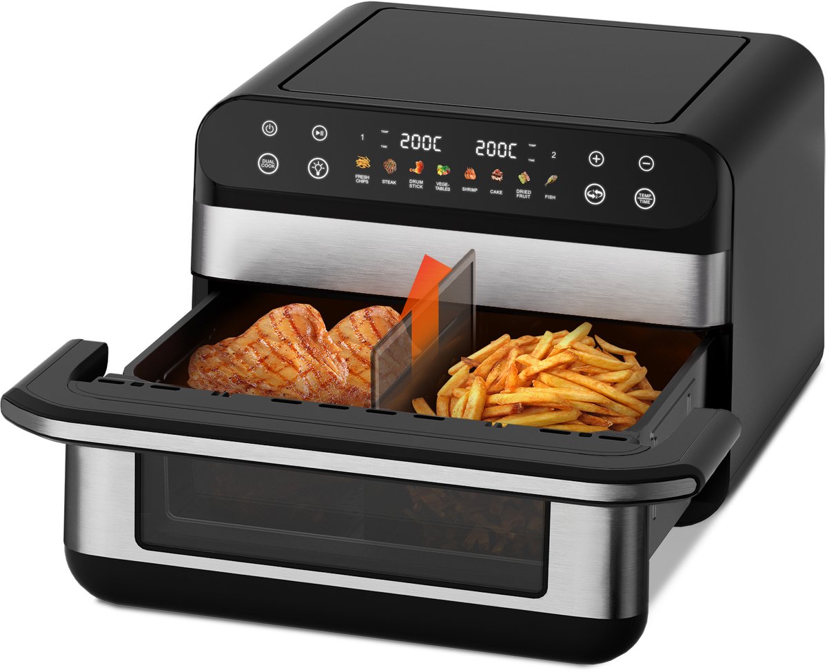 Fukstern Airfryer XXL-Dubbele Mand-10L 2500W-30°C tot 200°C - Fukstern - €209,98