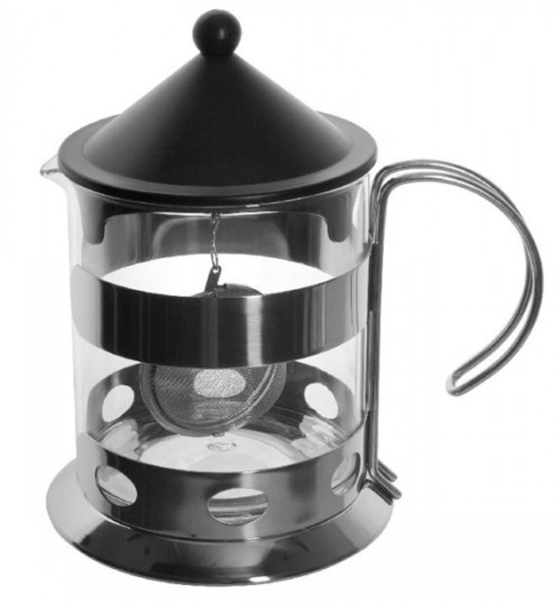 Ambition Ismena theepot met zetgroep, 1200 ml, glas en RVS