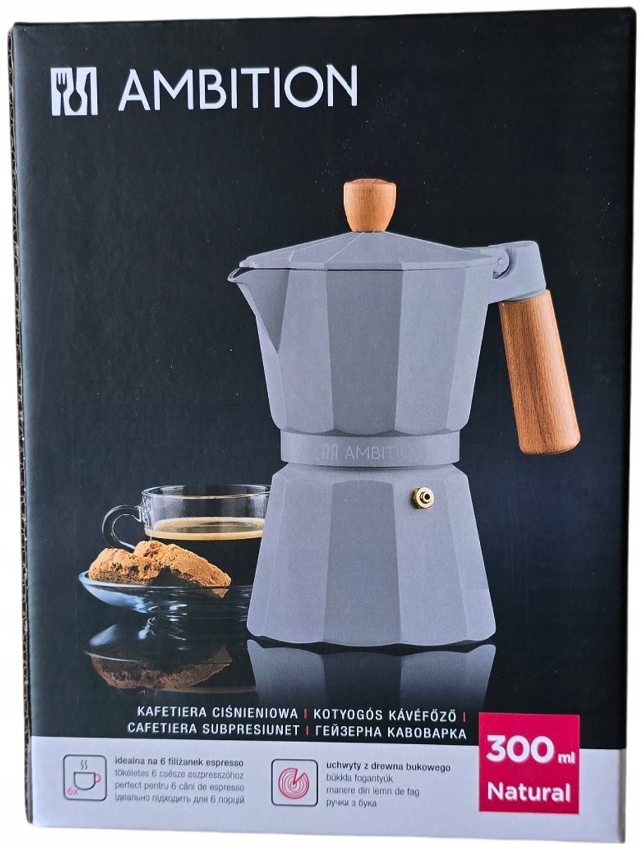 Ambition Natural Koffiezetter Aluminium 300ml - Grijs