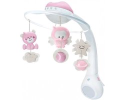 Infantino muziekmobiel projector babykamer 3-in-1 roze rustgevend.