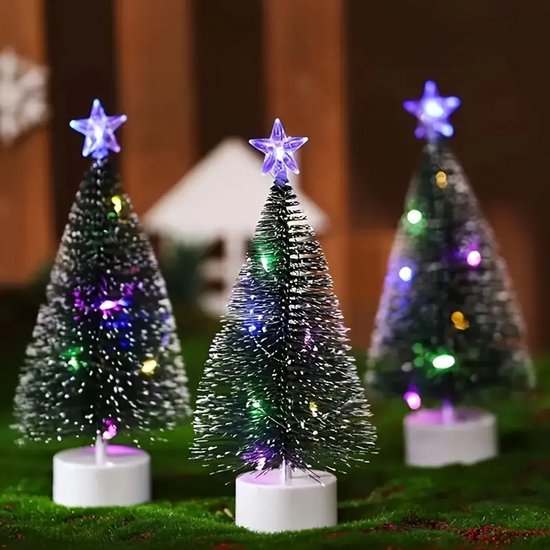 Mini-kerstboom, kleine kerstboom met verlichting, led