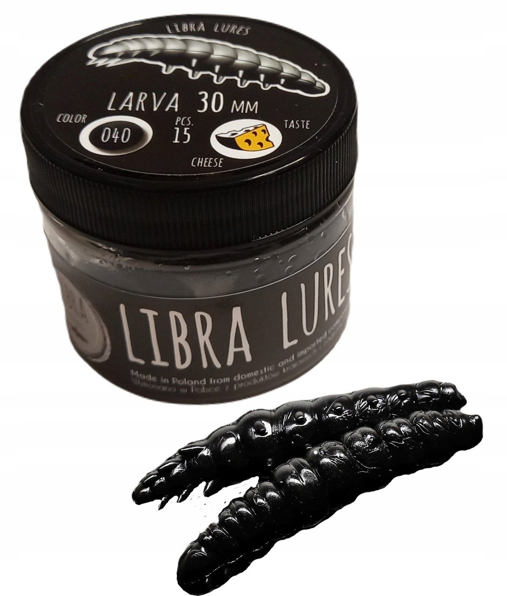 Libra Lures Larve 040 Zwart 3cm - Zonder Geur - Kunstaas Vissen