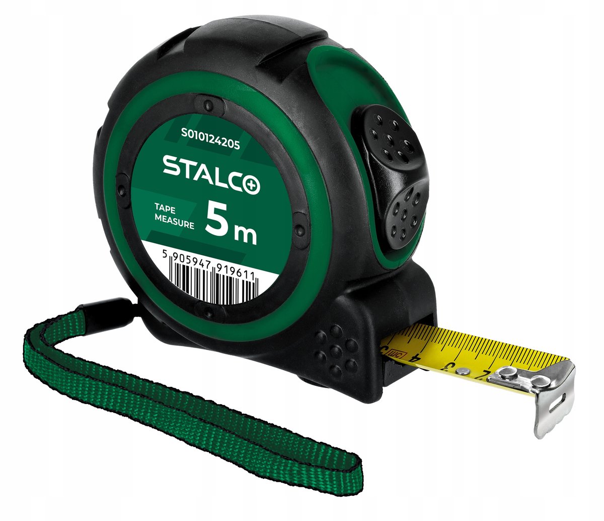 Stalco Rolbandmaat 5m x 19mm - Rubberen Behuizing & 3 Vergrendelingen