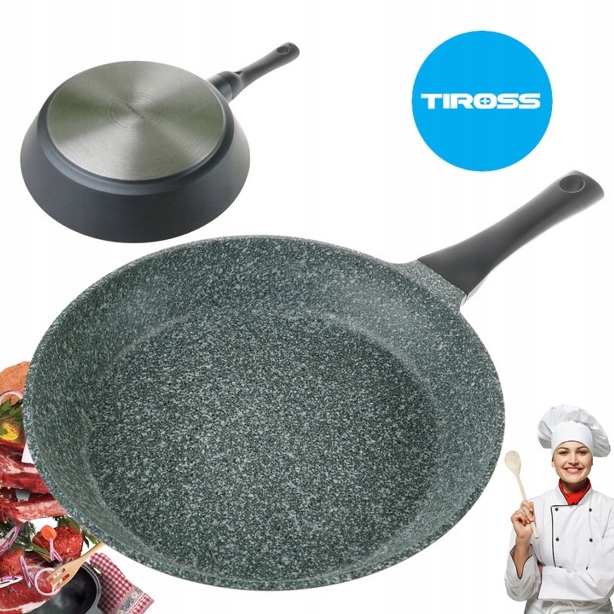 Tiross Koekenpan 28 cm Graniet Antiaanbaklaag Inductie