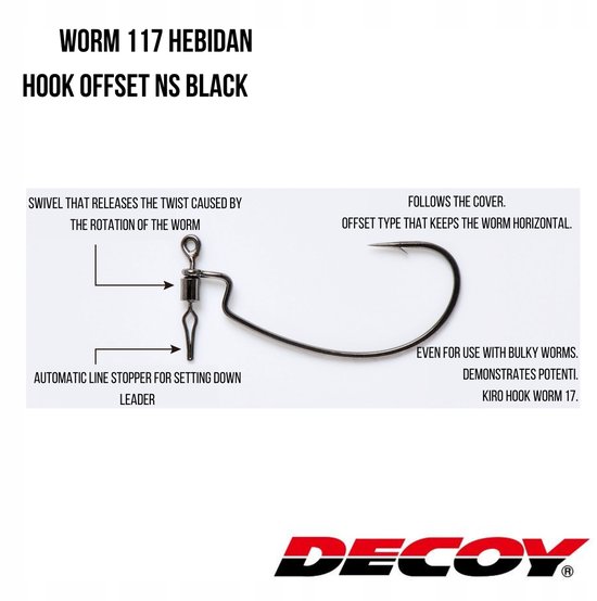 Decoy Worm117 HD Offsethaak #1 (5 stuks) - Vissen — afbeelding 4