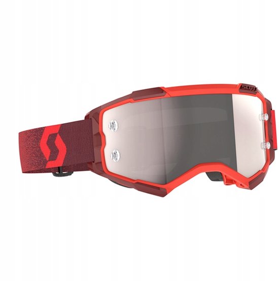 Scott Fury Cross Crossbril - Rood met Zilveren Chrome Visier