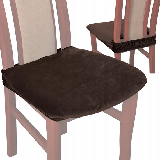 Housse de chaise en Velours marron - Souple et durable