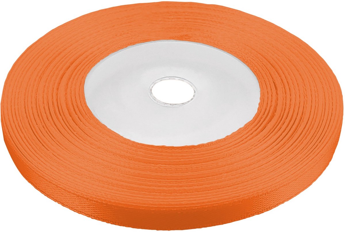 Satijnen Lint 6mm - Intensief Oranje - 32m