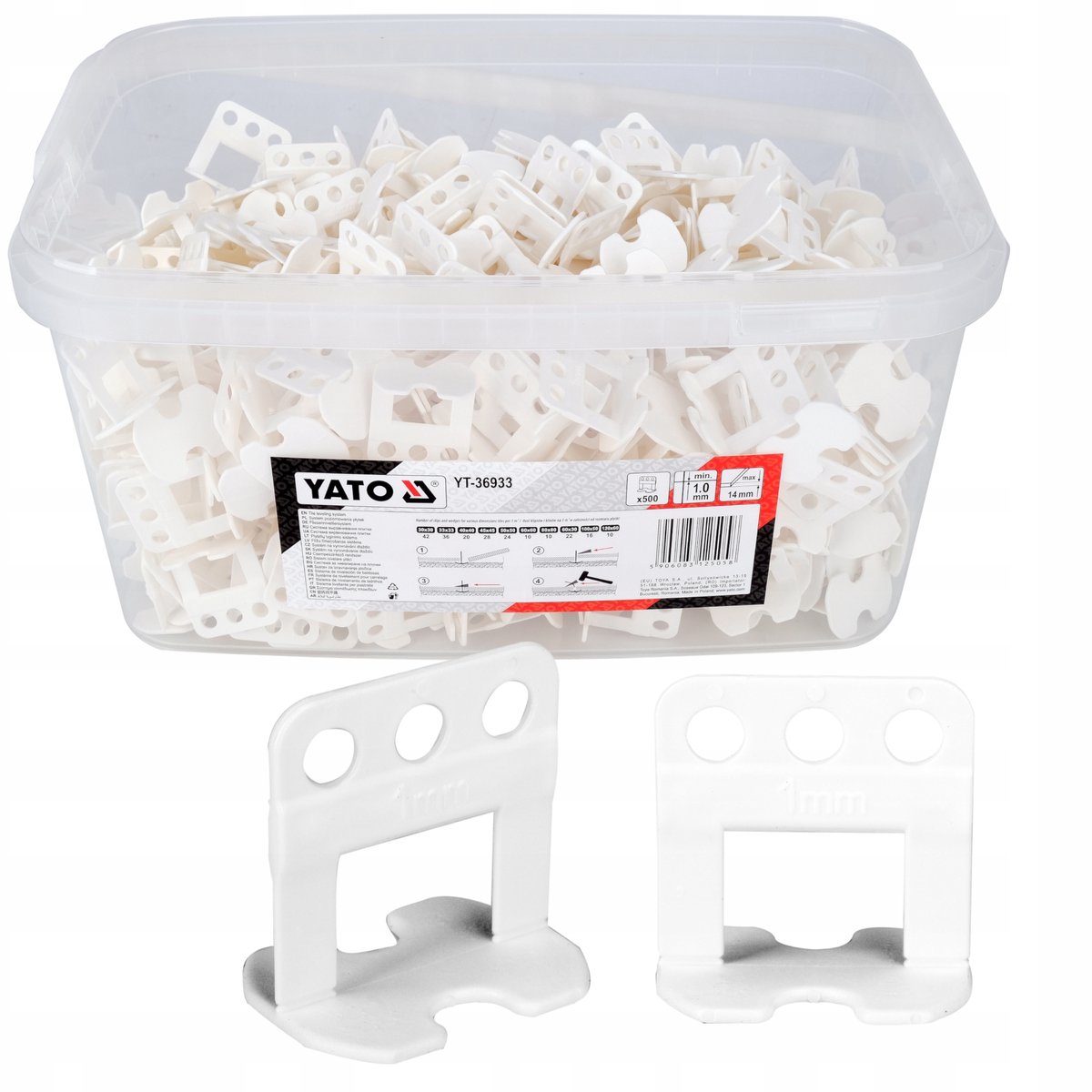 Yato Tegelnivelleringsclips 1mm - 500 st