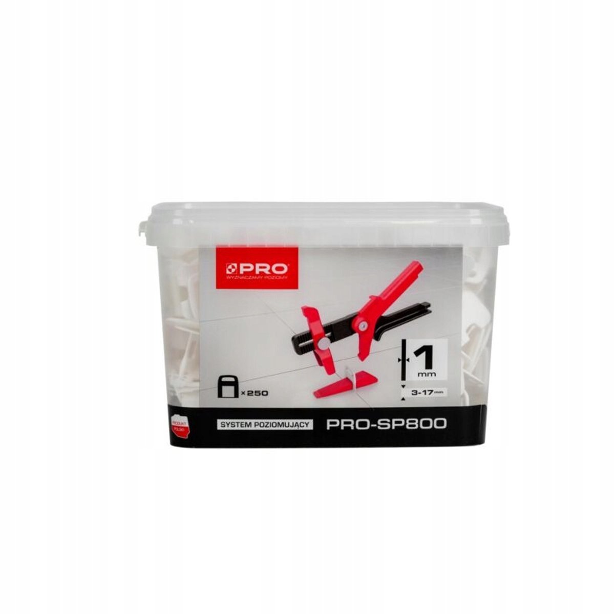 Pro-SP800 Professioneel Tegelnivelleringssysteem: 250 Clips in 5L Emmer