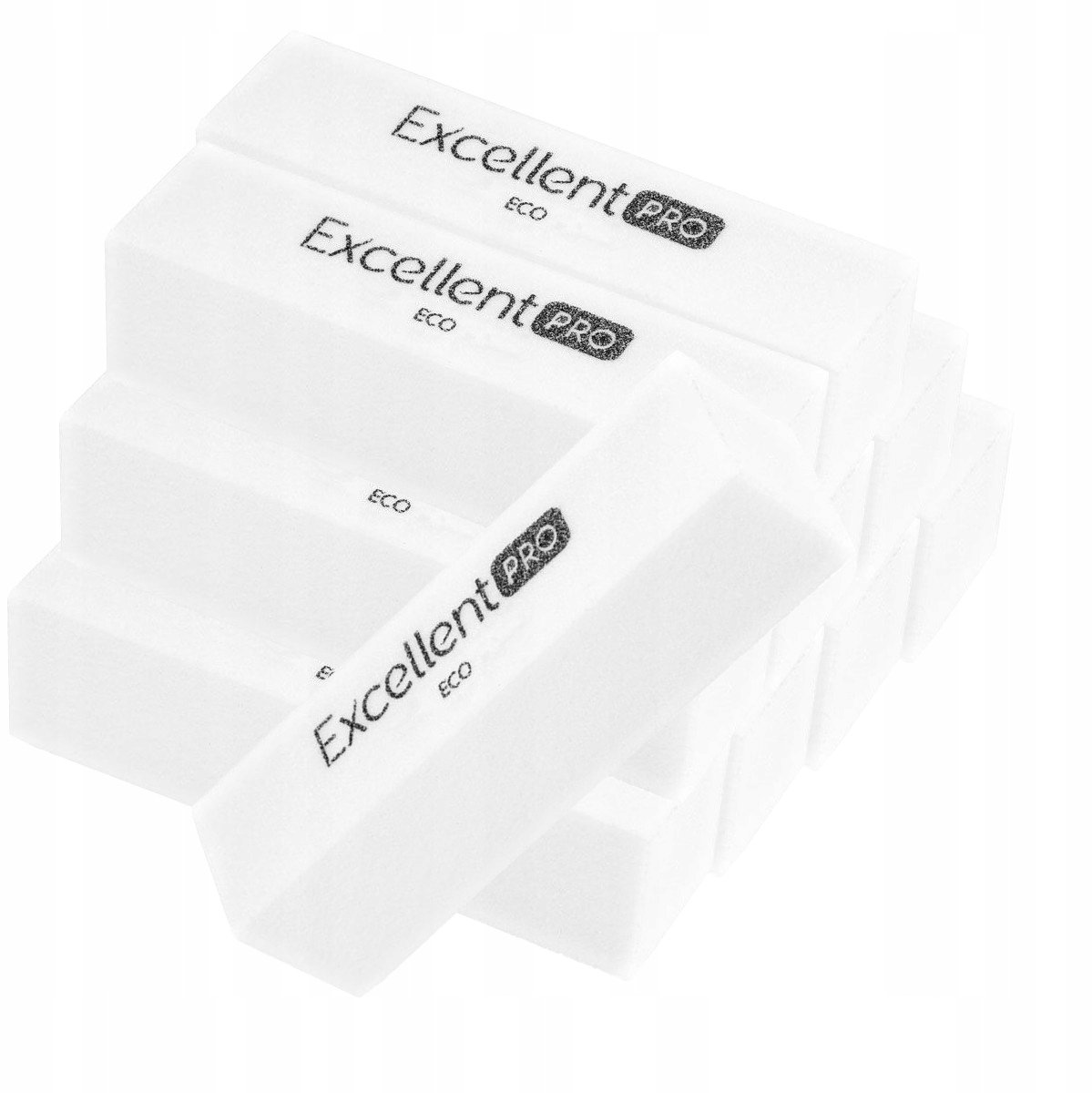 10x Excellent Pro Polijstblok Nails Manicure Eco Wit