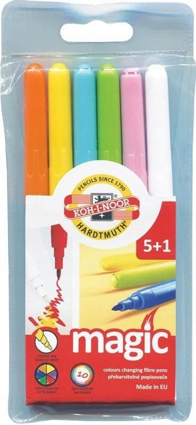 Koh-I-Noor Magic Markers 6 Stuks: Kleuren Veranderen met Extra Stift | bol