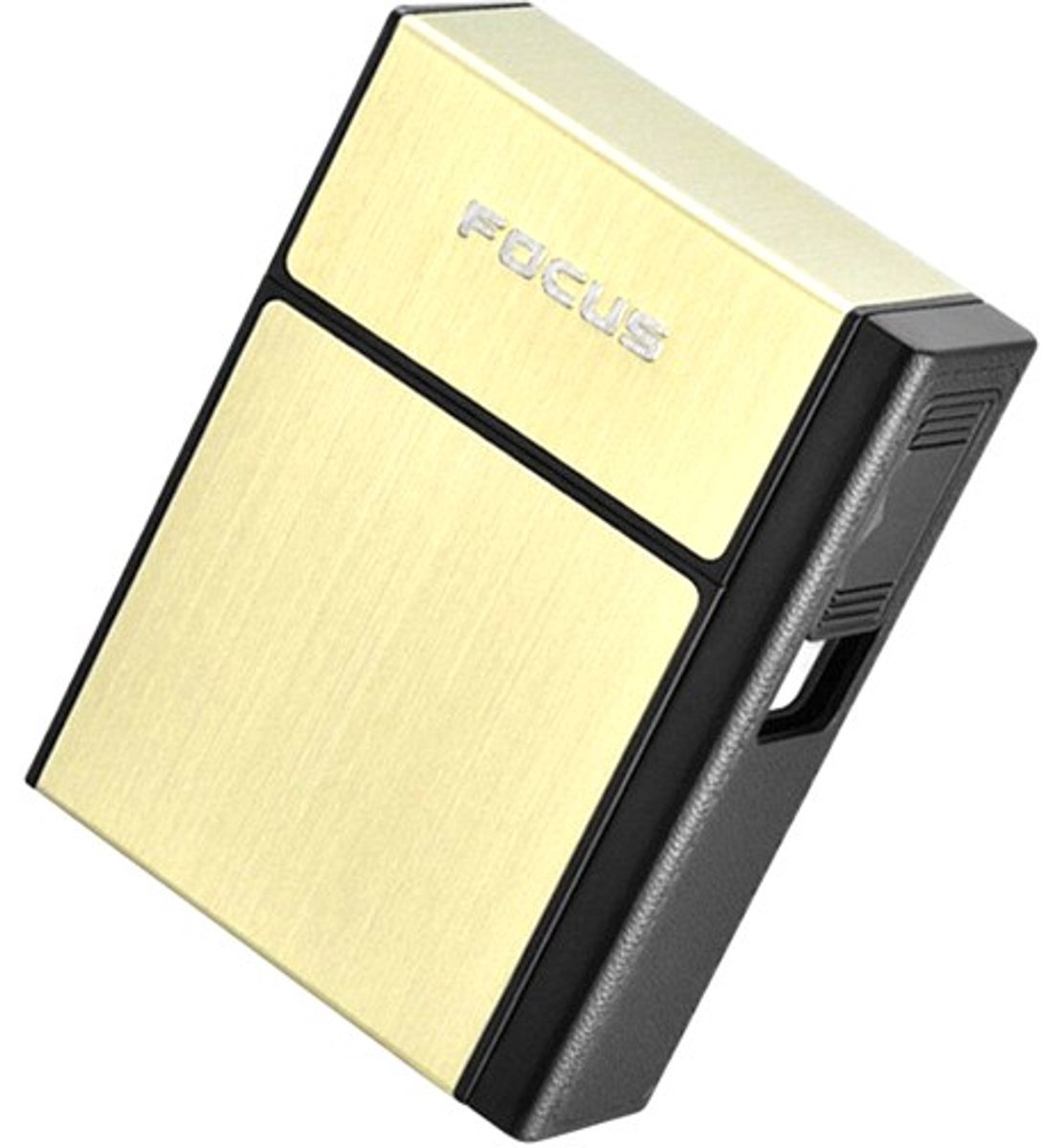 Besjaar Sigarettendoosjes met aansteker - Sigaretten Box - Aluminium - Weerbestendig - Stevig en Luxe - Goud