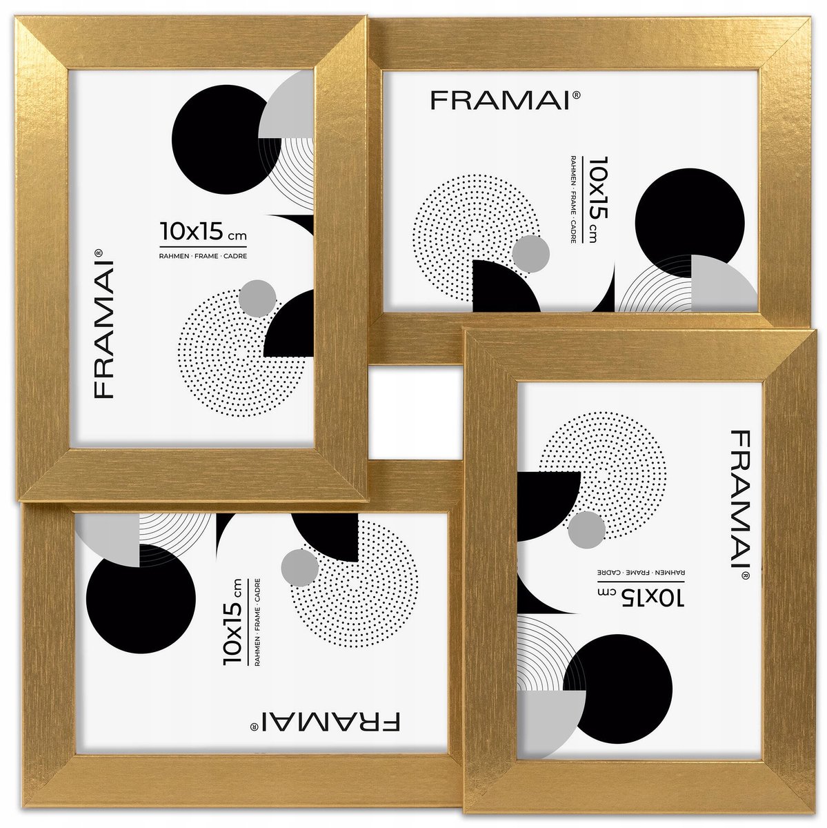 Gouden Multiframe 4-in-1 Fotolijst 10x15 cm - Elegant en modern