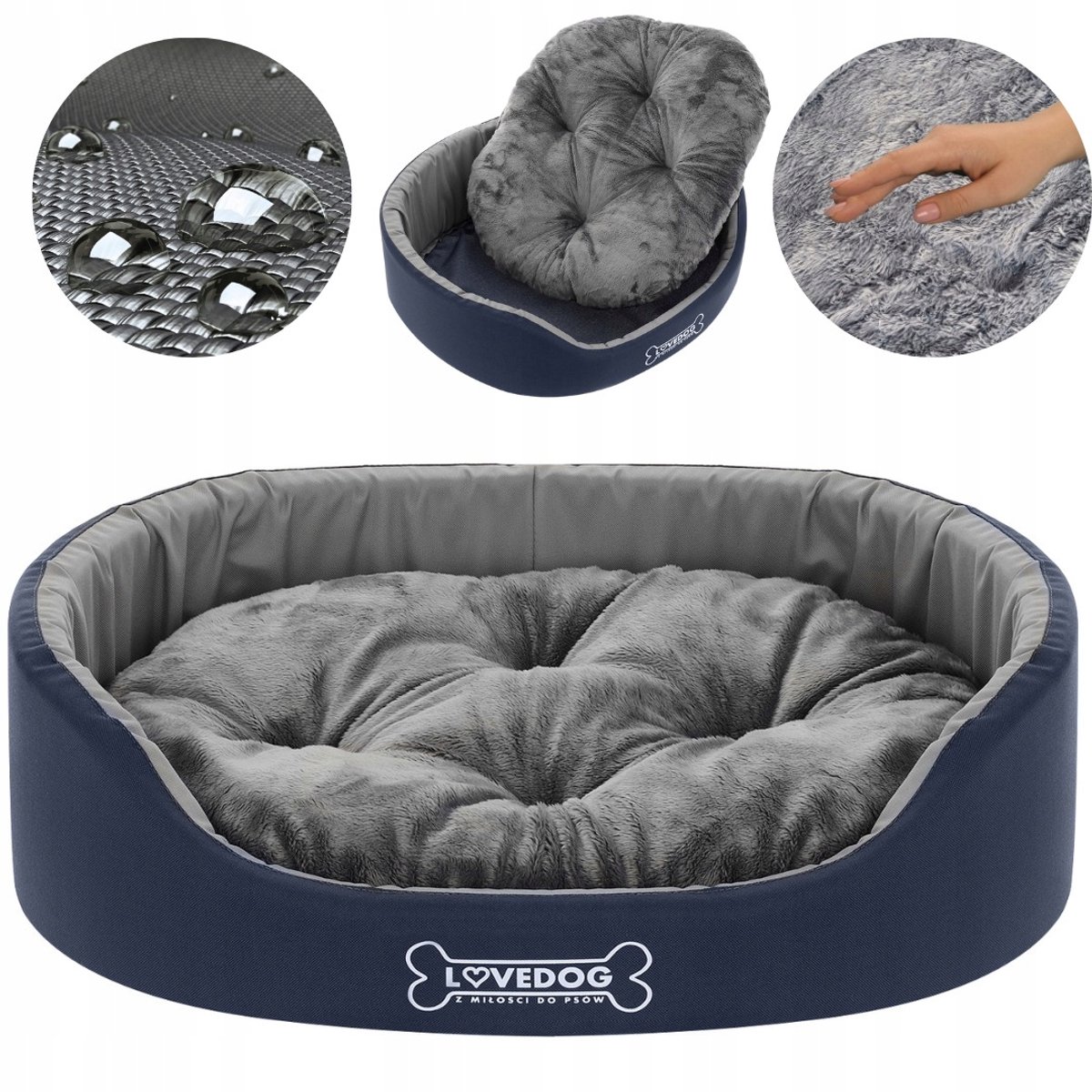 Lovedog Royal Hondenkussen XL 80x70cm - waterdicht & anti-allergisch