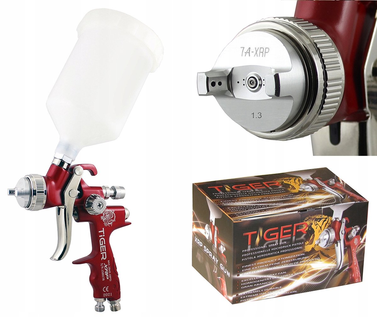 TIGER RP-spuitpistool 1,3 mm - Hoog rendement voor lak