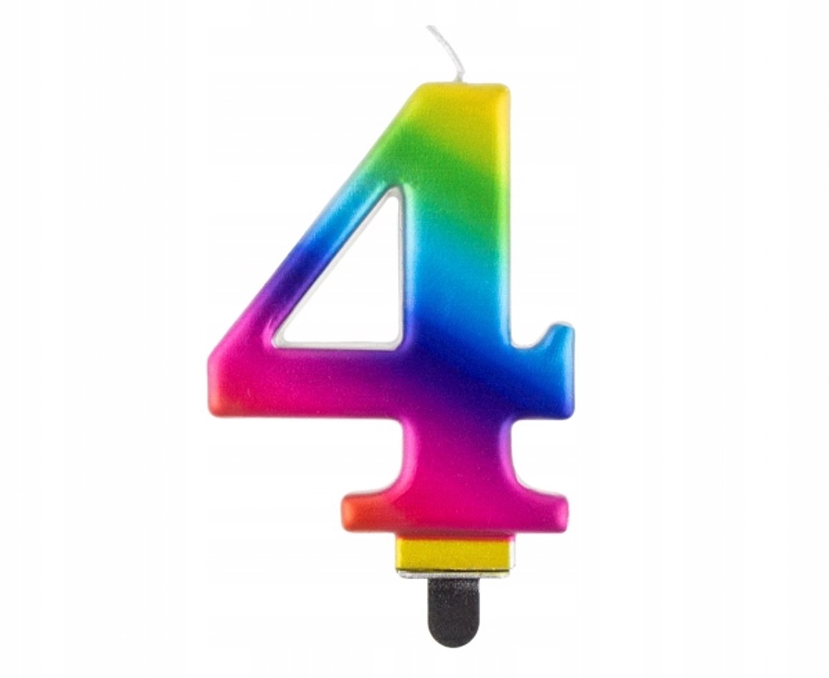 Regenboog Kaars '4' Galaxy - Feestelijke Verjaardagsdecoratie