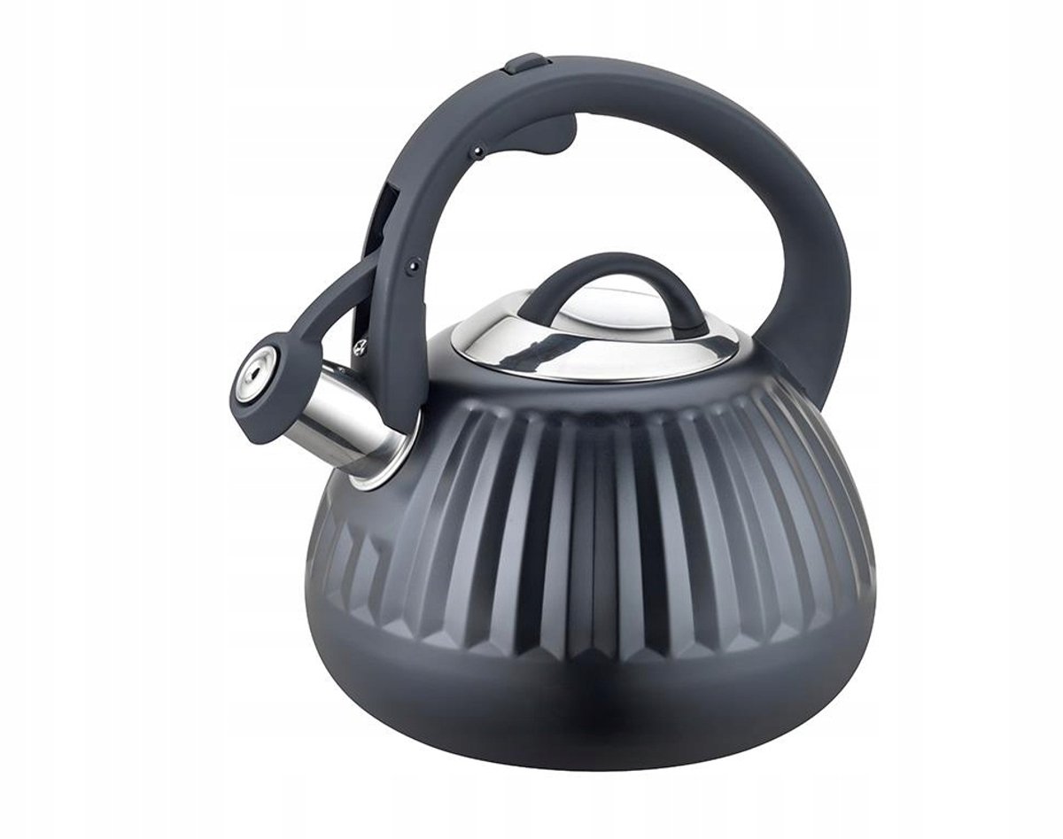 Florina Clint fluitketel 2,2L – RVS inductie fluitketel – Modern design met matte grafietafwerking