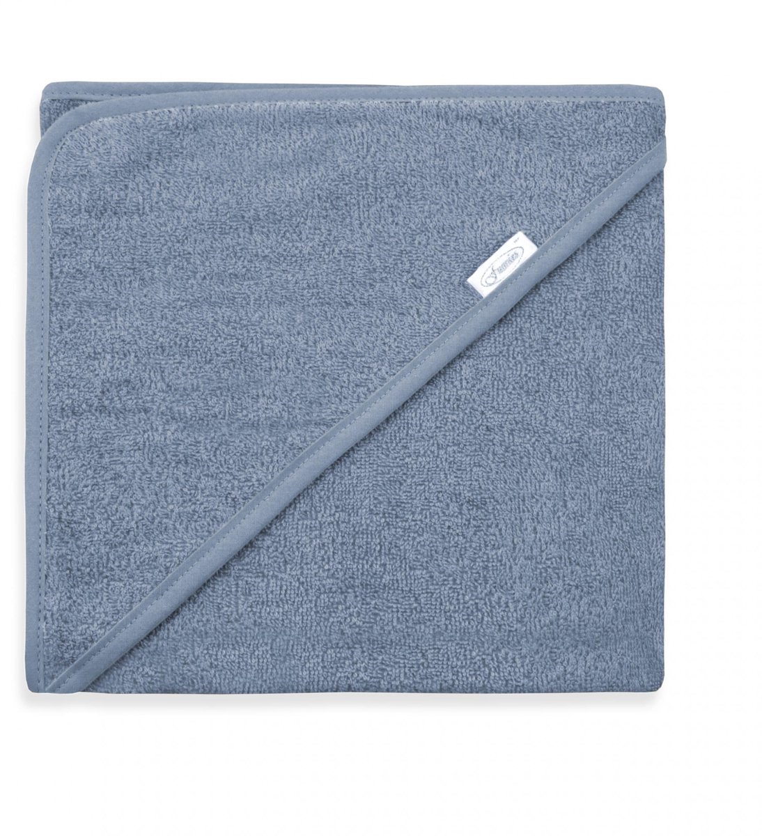 Badcape grey/blue met naam geborduurd