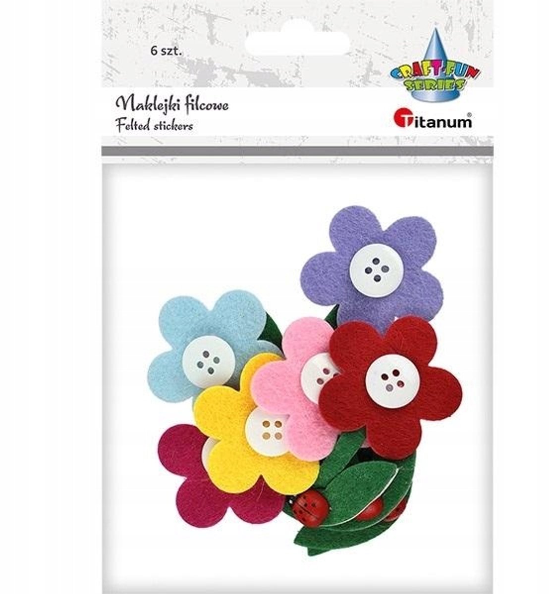 3D Vilt Bloemen Stickers voor Kinderen - Set van 6 Stuks