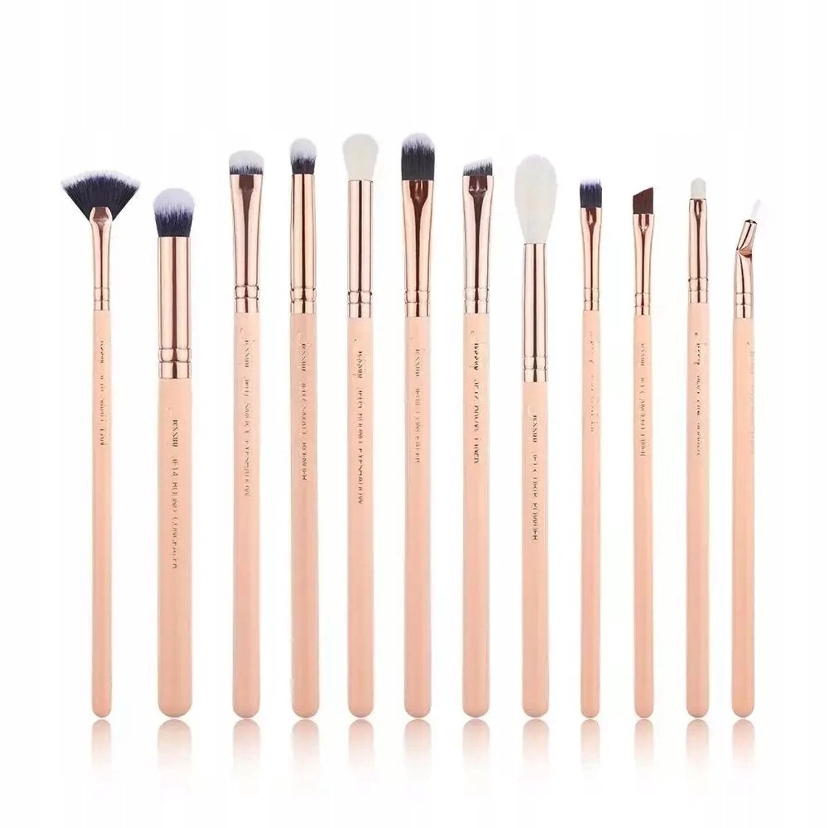 Jessup Make-up Kwasten Set T448 Naakt Roze/Rose Goud - 12 Stuks