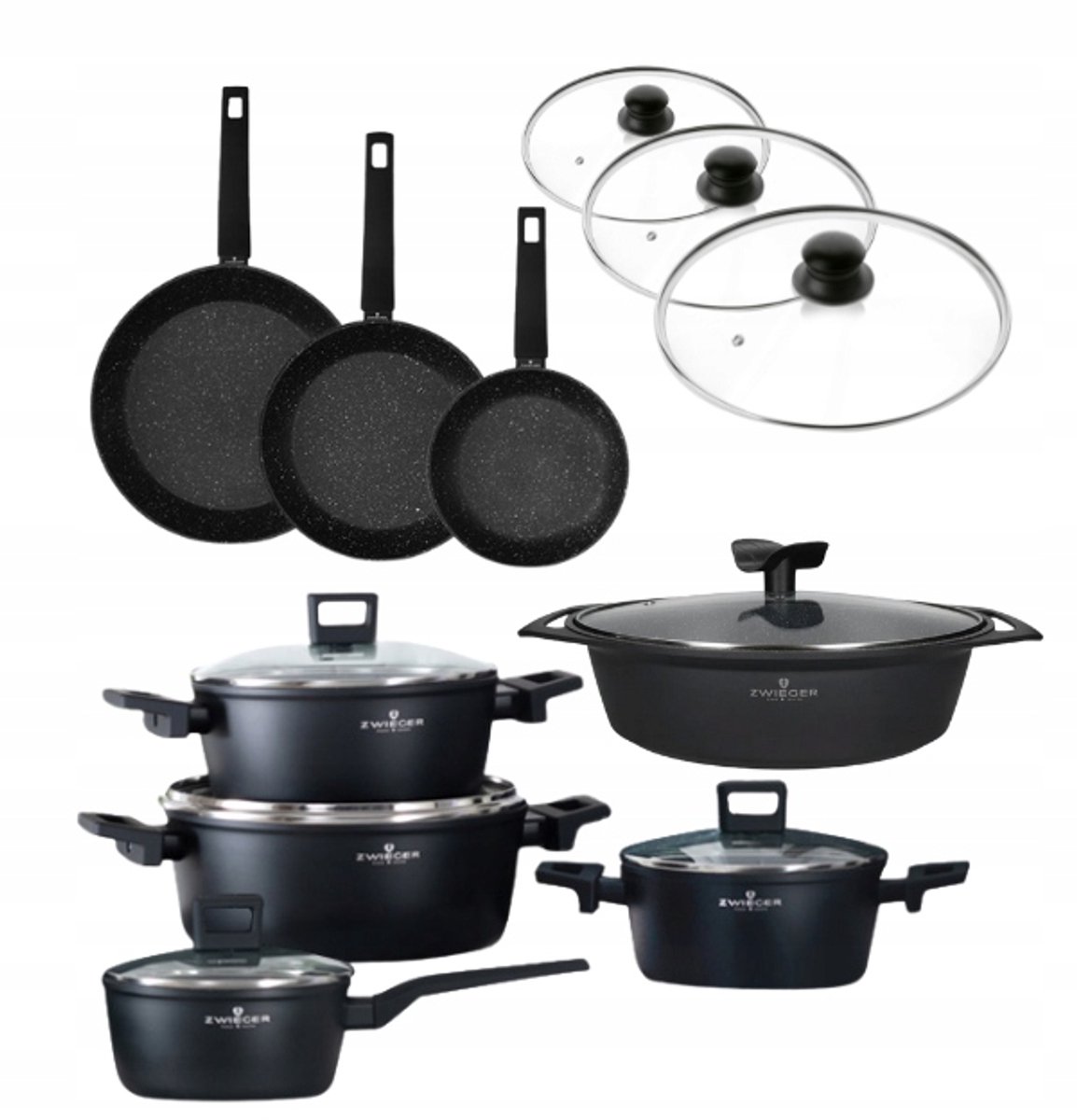 Zwieger Forte Pannenset & Braadpan 16-delig - Antiaanbaklaag