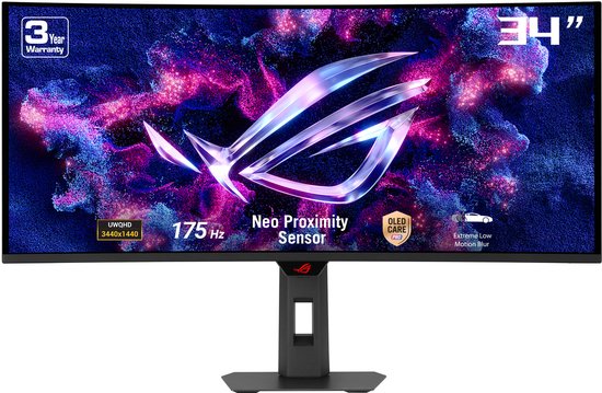 ASUS ROG Strix OLED XG34WCDG - UWQHD WOLED Gaming Monitor - USB-C 15W Power Delivery - 0.03ms - 175Hz