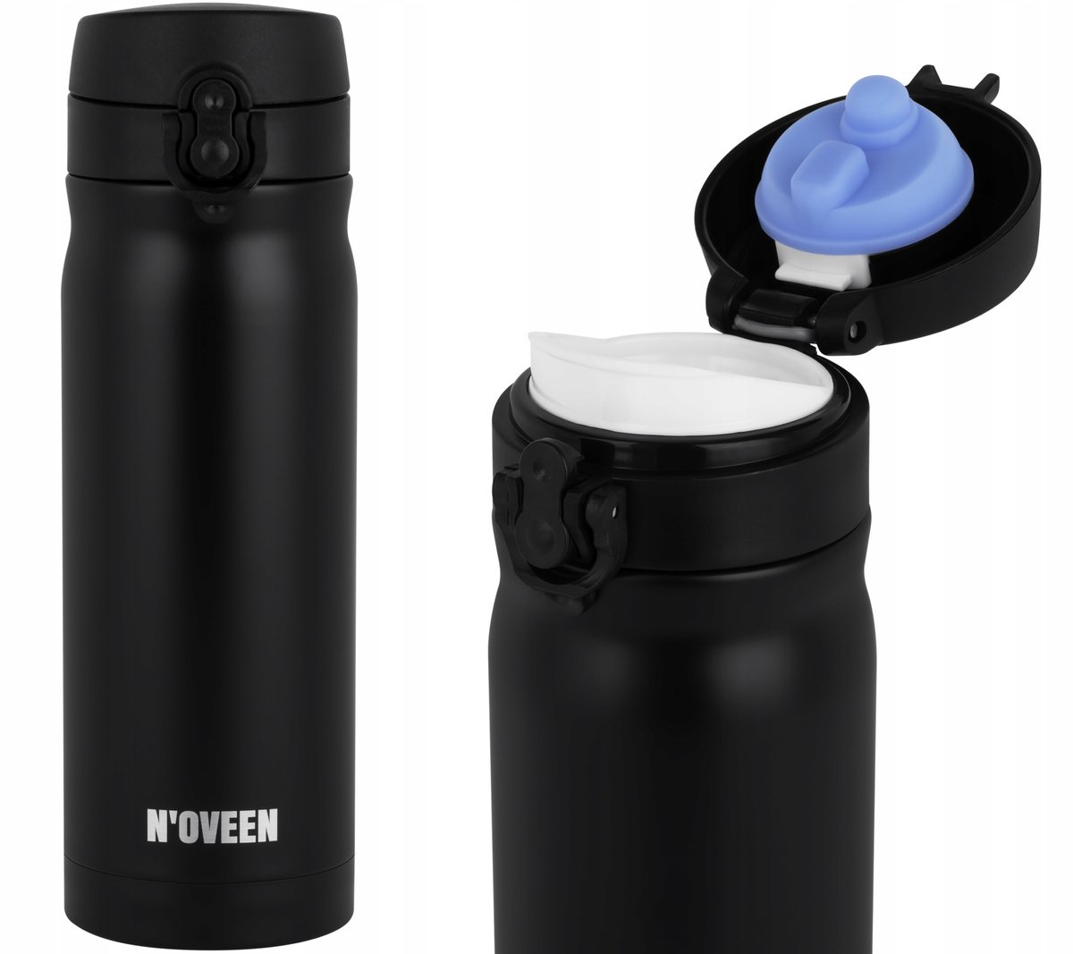Noveen Thermosbeker 400ml RVS - Zwart Mat - Warm & Koud