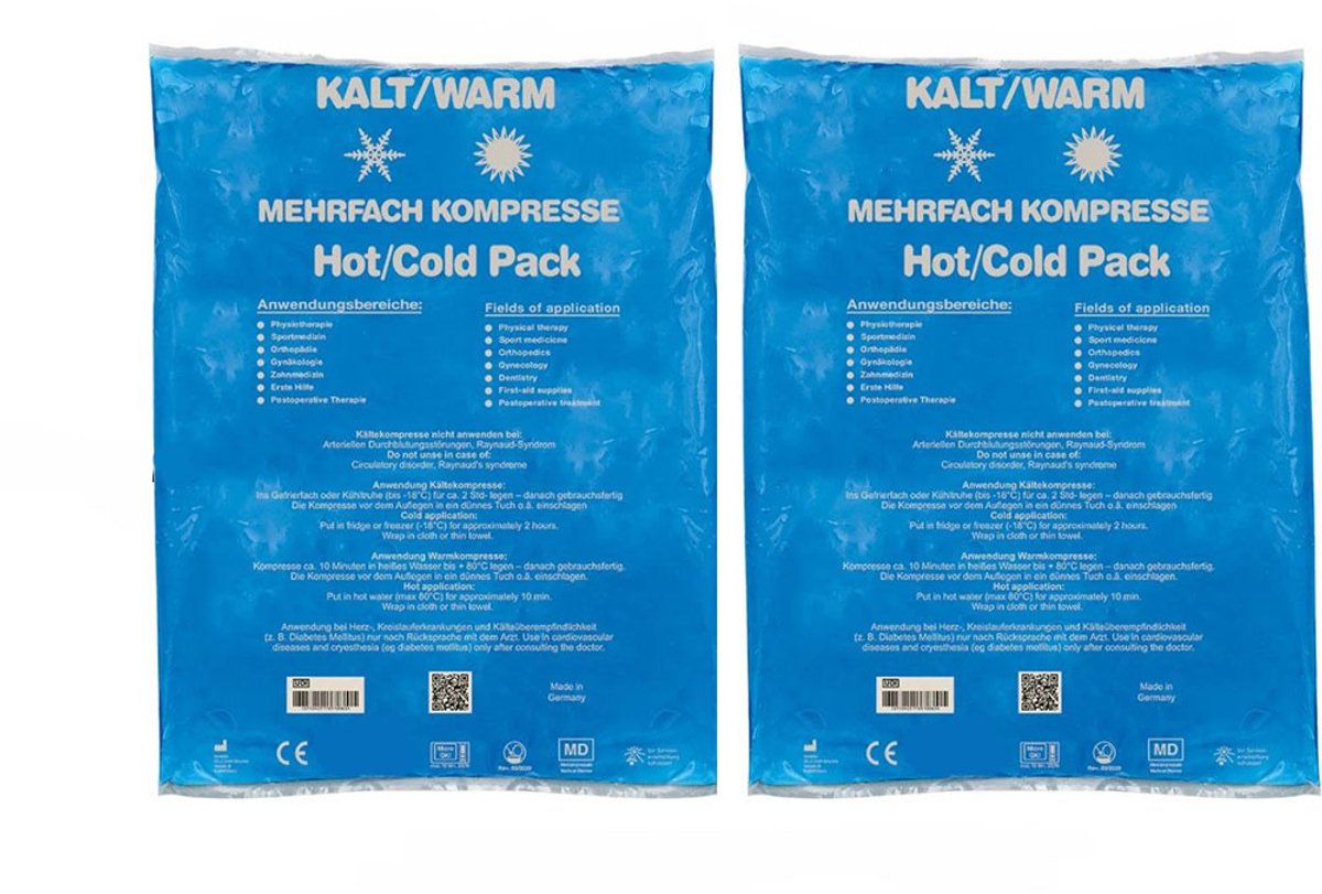 Rojafit - Hot/Cold pack - 16 x 26 cm - Herbruikbaar - Flexibel coolpack / icepack / gelpack - Voordeelset a 2 Stuks!!