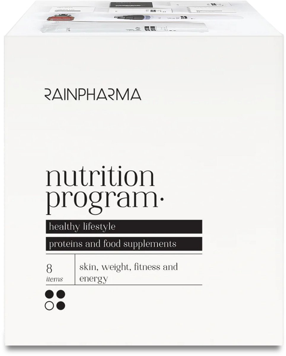 RAINPHARMA NUTRITION BOX (een slim voedingsplan dat je gewicht, fitheid, huid en energieniveau ondersteunt)