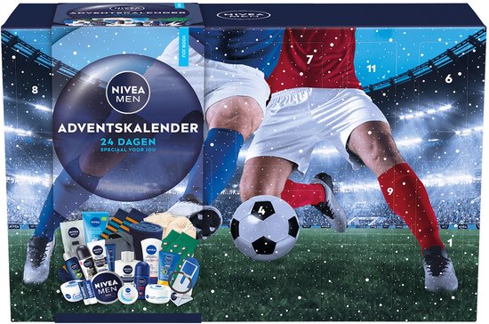 Calendrier de l'Avent NIVEA MEN 2025 – Calendrier compte à rebours – Cadeau de Noël et de Saint Nicolas avec 24 produits – Cadeau de Noël – Cadeau