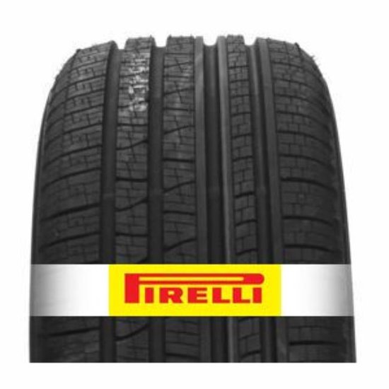 Pirelli band met een geel logo met rode tekst erop.