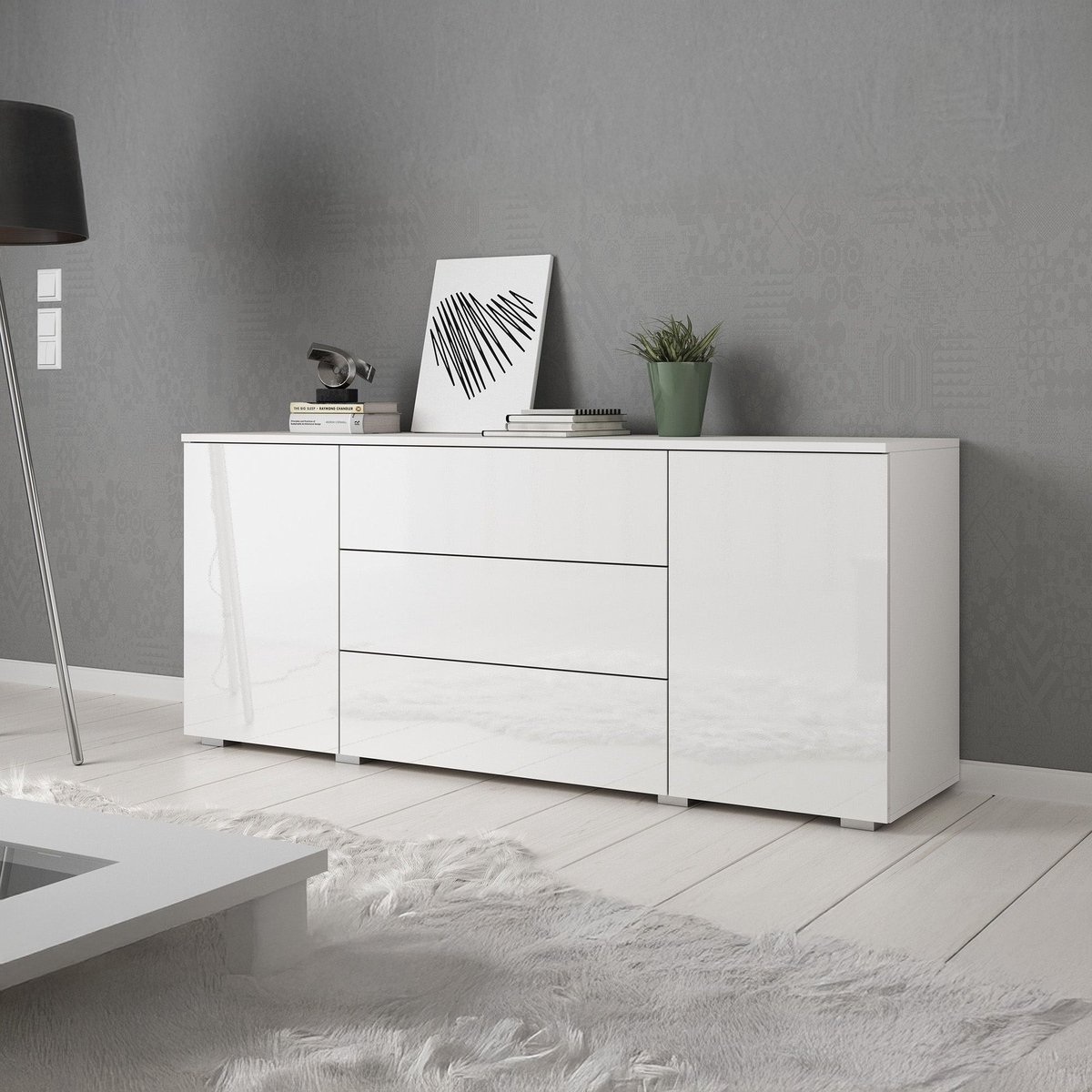 Meubella - Dressoir Pure - Wit - 150 cm