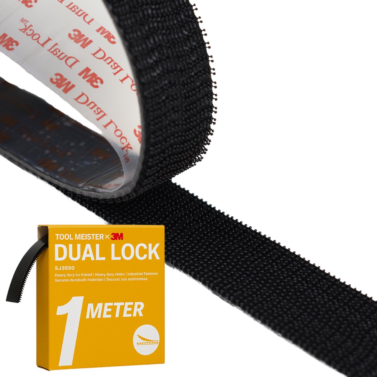 3M Sj3550 Dual Lock Noir Bande Auto-Adhésive Extra Forte Flexible