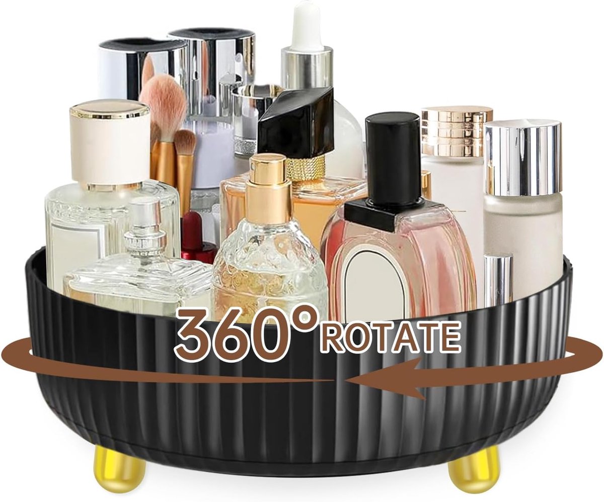 Famanu - Draaiplateau zwart 22 cm keuken koelkast make-up organizer