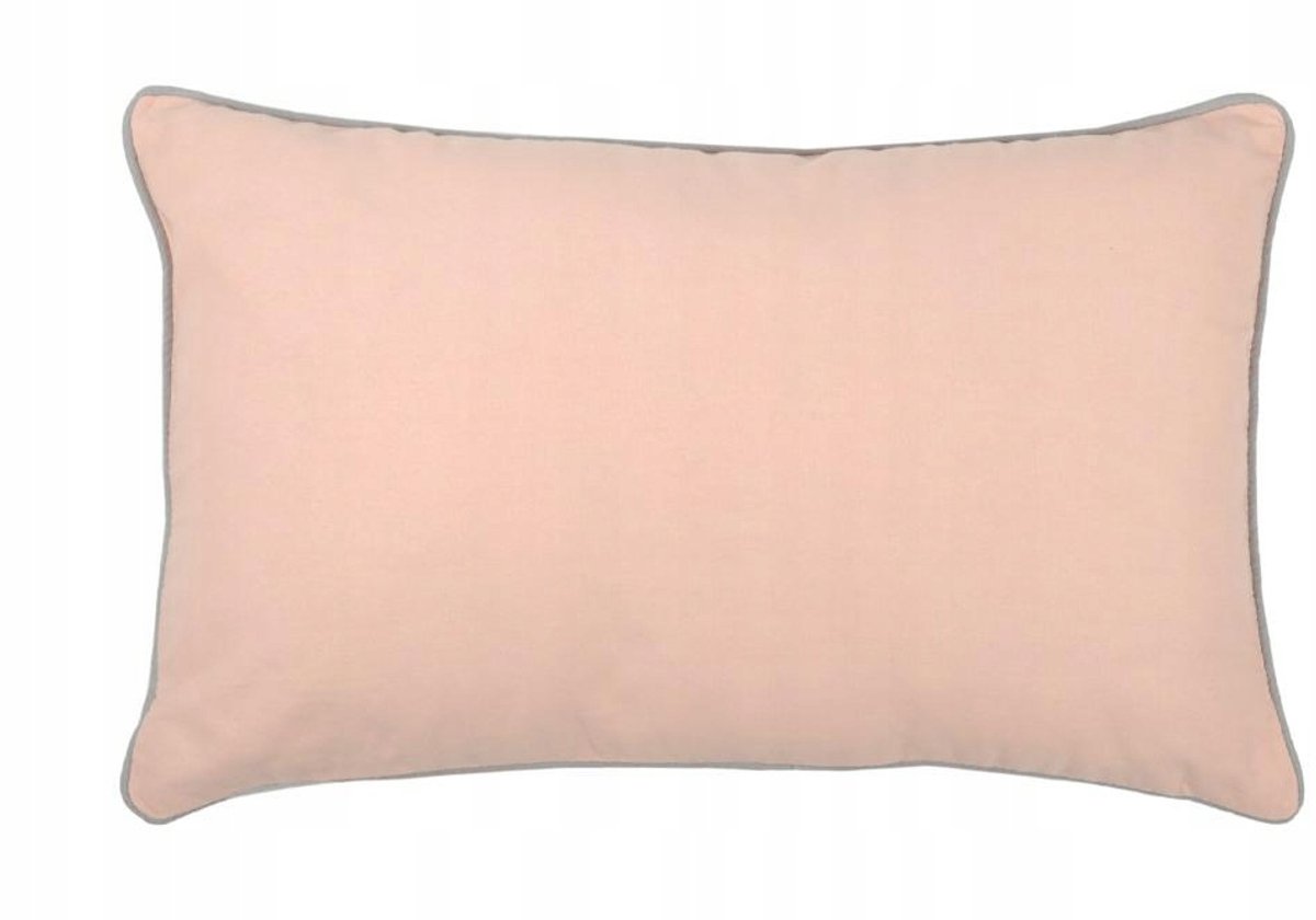 Decoratieve Kussen 30x50 cm met Bies - Poederroze/Grijs
