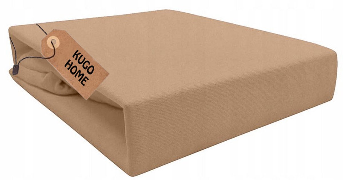 Jersey Hoeslaken 160x200 cm Katoen Beige - Zacht & geschikt