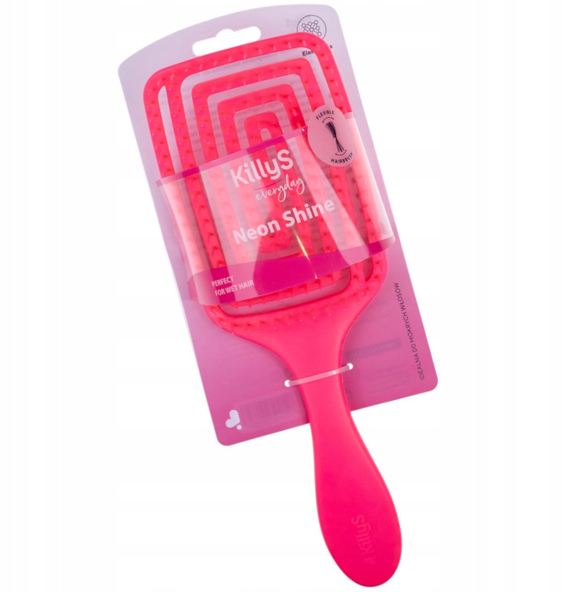 KillyS Neon Shine Haarborstel - Flexibel, Roze