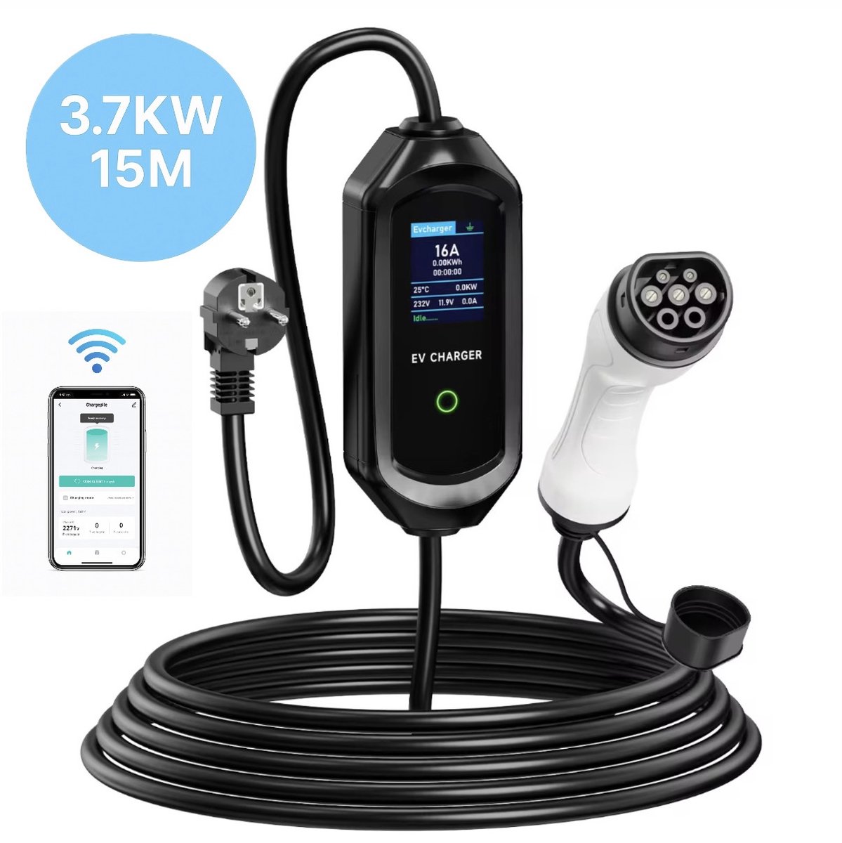 Slimme VoltEdge® Thuislader met Appfunctie en Uitgesteld Laden