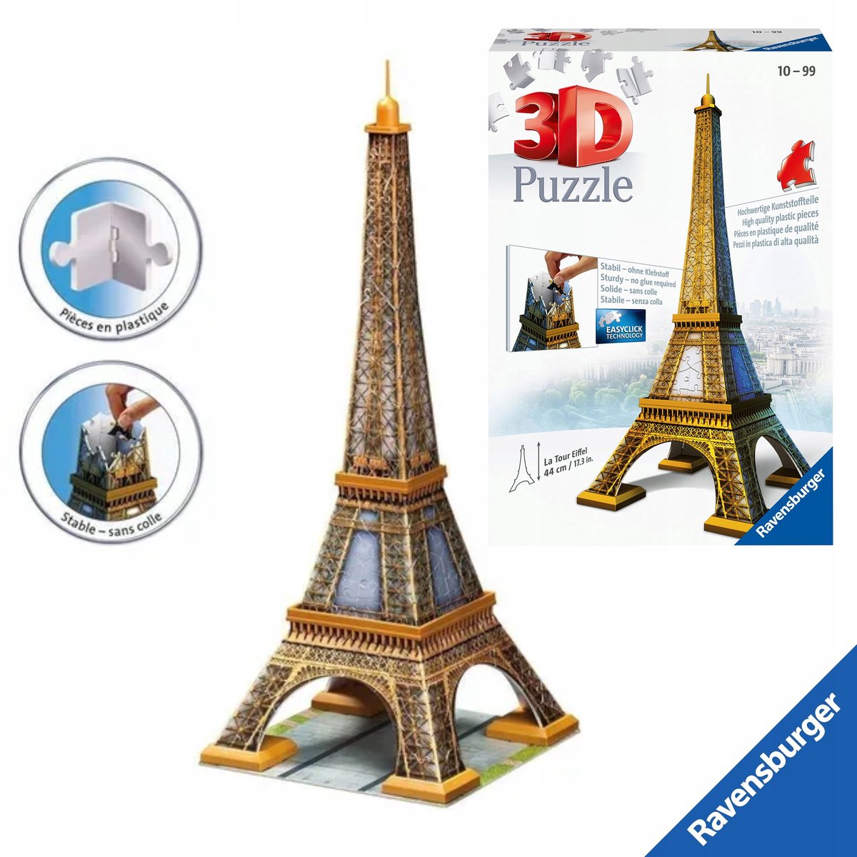 Ravensburger 3D-puzzel Eiffeltoren Parijs - 216 stukjes - Zonder lijm
