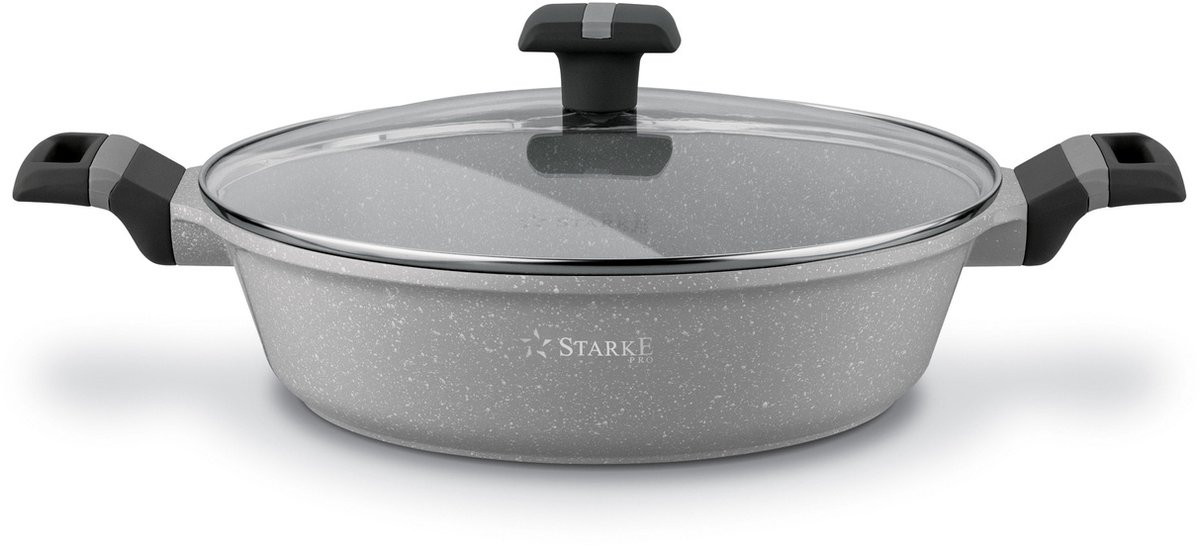 Starke Pro Musse Grijze Pan met Deksel - 28cm