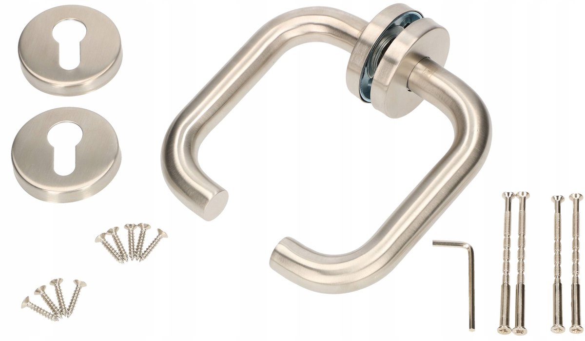 RVS Deurklink "U" 140mm met Cilinderslot Schild
