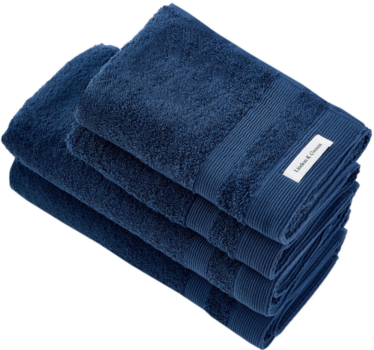 L&G - Badhanddoeken Set - 4 delig - 2 Handdoeken 50x100 cm & 2 Badhanddoeken 70x140 cm - 100% Katoen - Blauw - Badtextiel