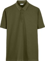 Vercate - Heren Polo Korte Mouw - Strijkvrij Poloshirt - Groen Bruin - Olijfgroen - Slim Fit - Excellent Katoen - Maat: XL