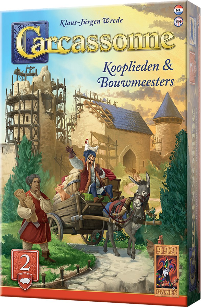 999 Games - Carcassonne: Kooplieden & Bouwmeesters - Uitbreiding 2 - Nieuwe Versie - NL -EN — afbeelding 2