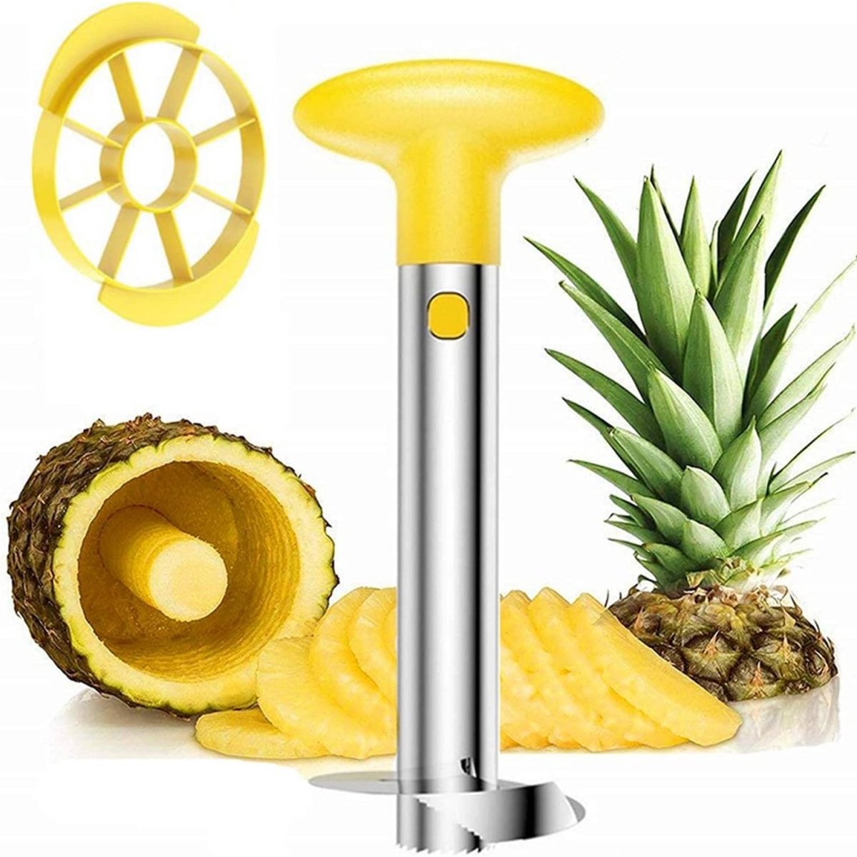 EXCITAT Ananassnijder - Voor het uitboren en ringen van ananas Ananasschiller - Voor thuis en in de keuken Ananasschiller - Eén stuk